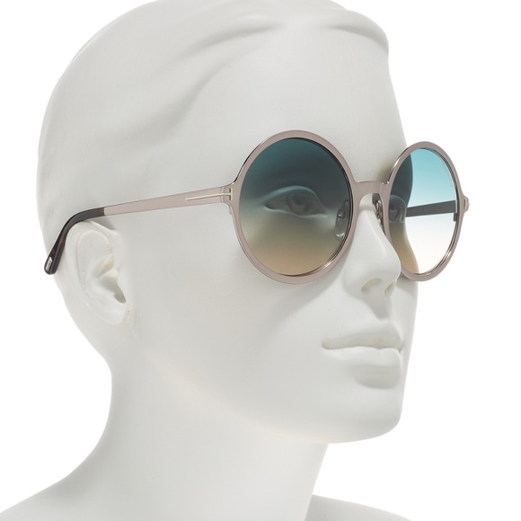 New TOM FORD Ava Round Gold Sunglasses - Picture 4 of 16